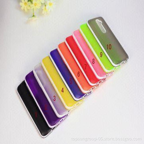 Favorites Compare Multicolor TPU Case for LG, TPU Frosted Back Clear Side, Good Quality